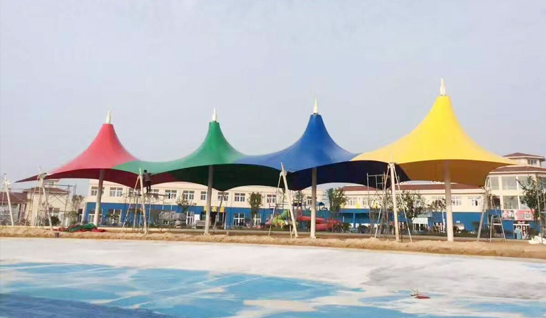 厂家设计新款膜结构景观棚 景观园林张拉膜景观篷 苏州公园景观蓬