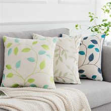 美式奢华纯棉刺绣抱枕套不含芯正方形北欧抱枕靠垫客厅沙发靠枕垫