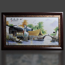 中式陶瓷瓷板画 家用挂屏墙画客厅挂画沙发背景墙壁画中堂画