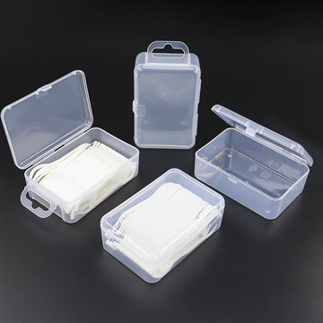 现货批发透明50支装牙线盒 牙缝刷套装塑料储存盒 口腔清理牙签盒