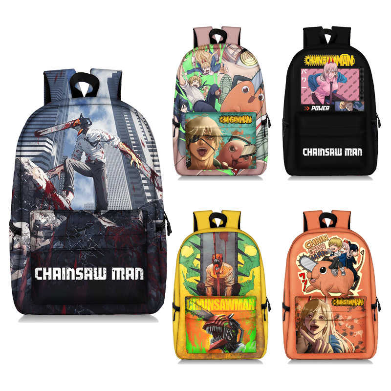 Cross-Border New Arrival Chainsaw Man Chainsaw Backpack Large Capacity Student Backpack Polyester Full Printed Schoolbag