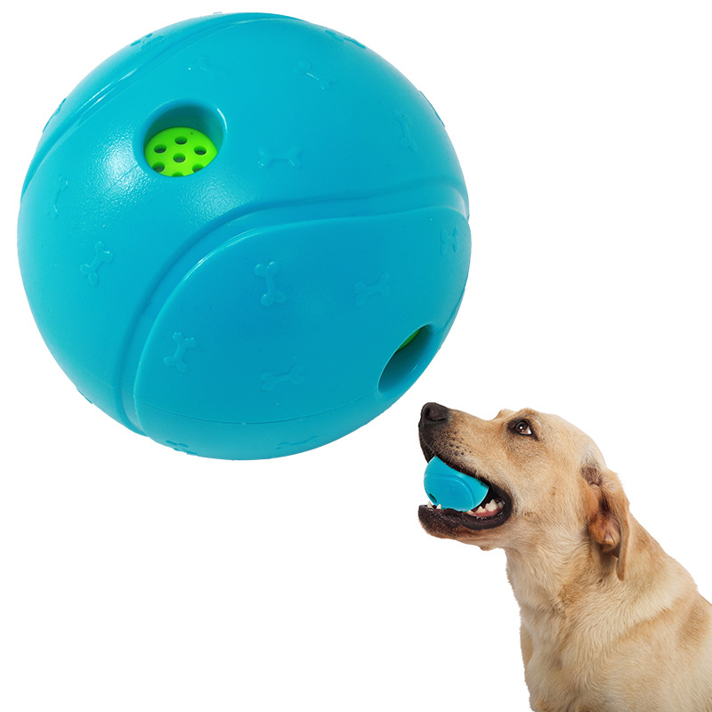 Dog Toy Bite-Resistant Molar Dog Bone Food Dropping Ball Sounding Pet Toy Throwing Training Elastic Ball Wholesale