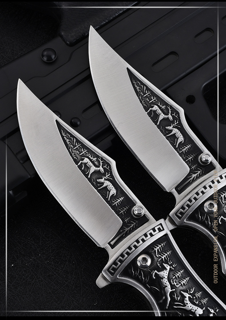 跨境哥伦比亚高硬度折叠刀野营战术户外刀具露营登山刀具户外折刀