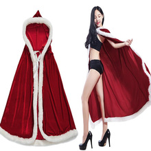 圣诞节长款披风演出派对红色金丝绒斗篷扮演cosplay服装工厂直供
