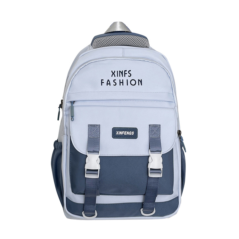 Korean Style Simple All-Matching Middle School Students New Student Schoolbag American University Style Burden Reduction Large Capacity Backpack