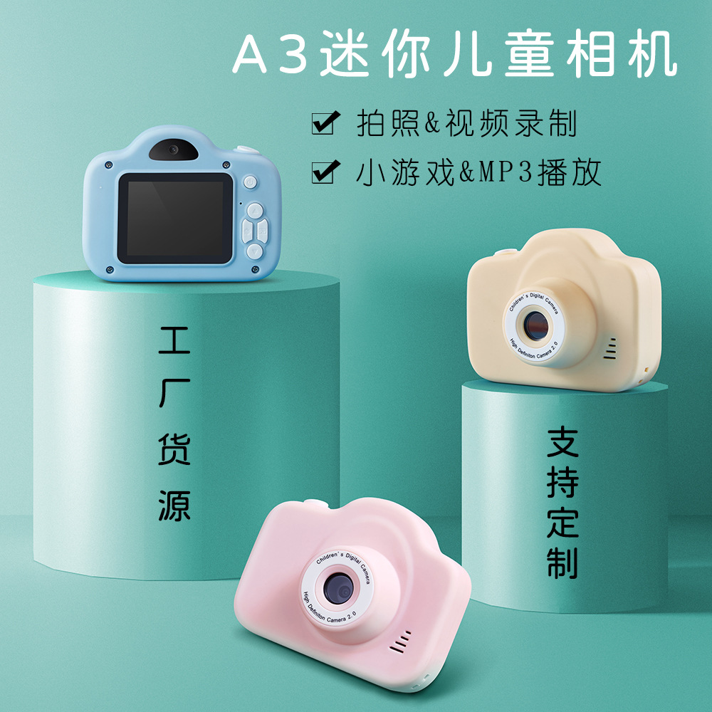 Hot Sale A3 Mini Camera Photography Children's Digital Camera 3-6 Years Old Toy Camera Baby Gift Wholesale