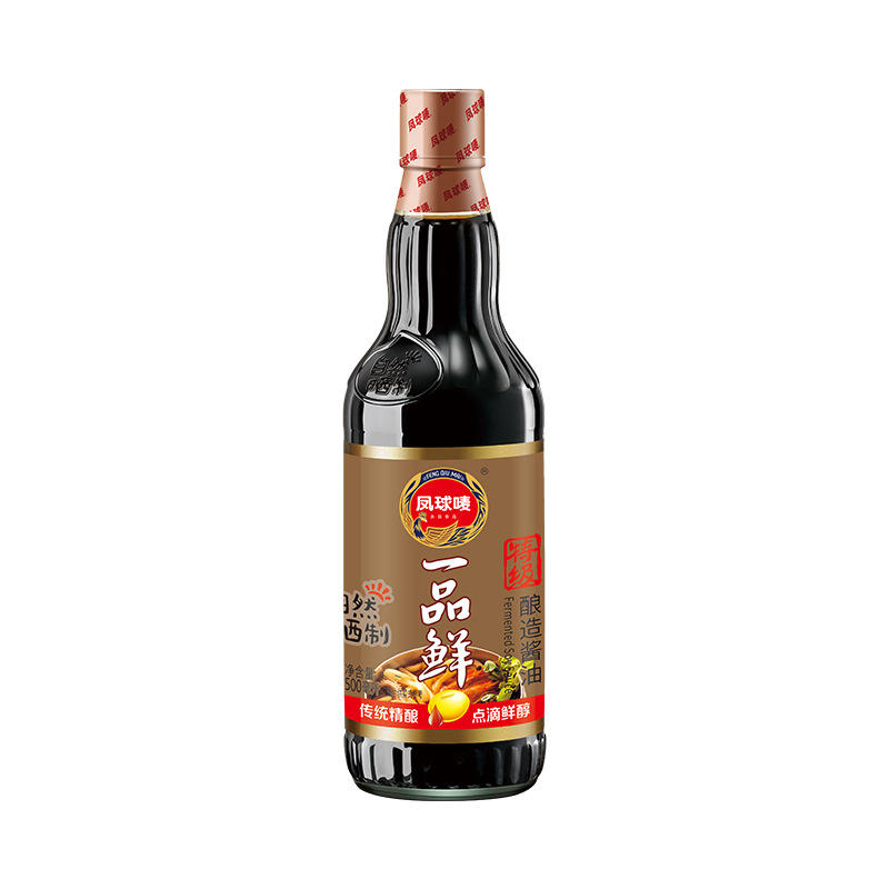 凤球唛一品鲜 酱油 500ml瓶装家用酿造酱油 蘸料凉拌炒菜烹饪调料