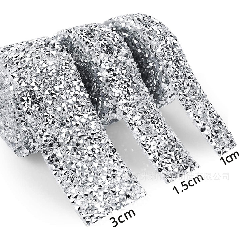 Manufacturer 1.5/3cm Resin Diamond Band Hot Melt Adhesive Rhinestone Rhinestone Rhinestone Shoe Bag Crystal Stick-on Crystals Clothing Drill Chain