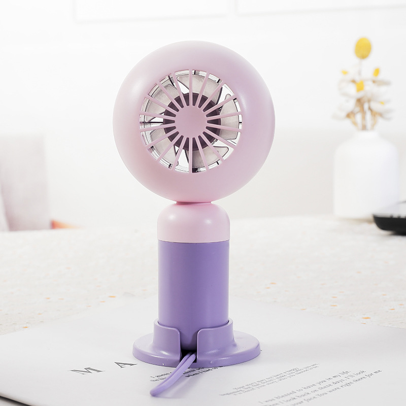 Student Summer Little Fresh Cute Usb Mini Fan Desktop Stand Handheld with Lanyard Fan Factory Wholesale