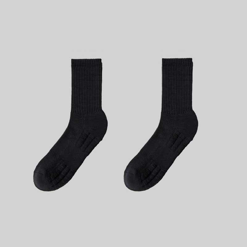 Socks Sports Men's Towel Bottom Tube Socks Summer Black and White Long Socks Sweat-Absorbent Shock-Absorbing Heel Deodorant Basketball Socks