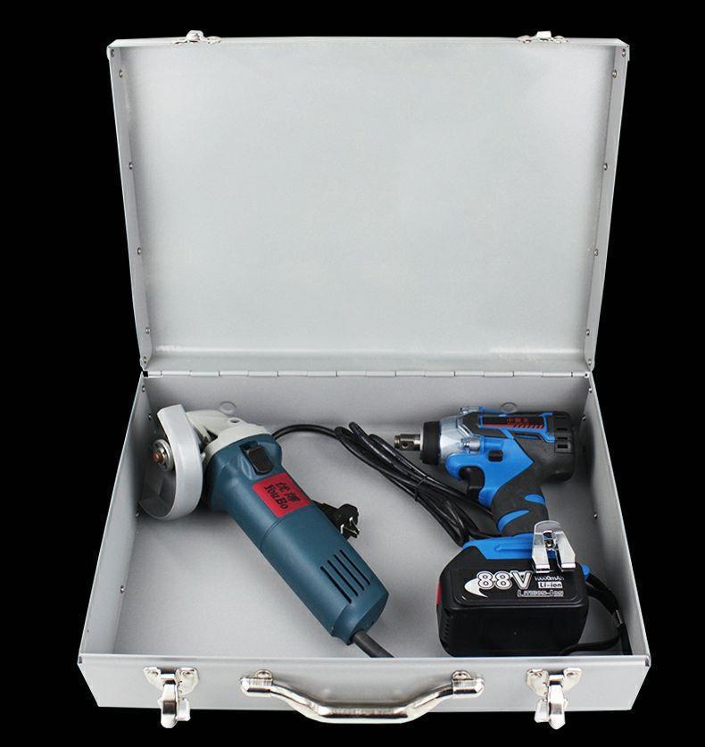 工具箱铁箱子大号带锁电锤铁箱电镐铁箱手提式五金工具收纳箱子工