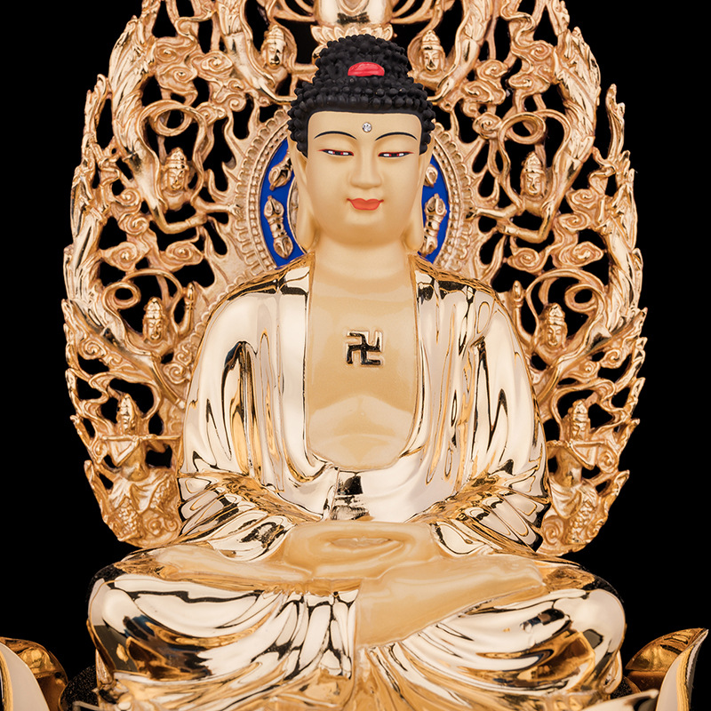 盛凡铜鎏金佛像五方佛阿弥陀佛宝生佛佛堂寺庙供奉工艺品摆件