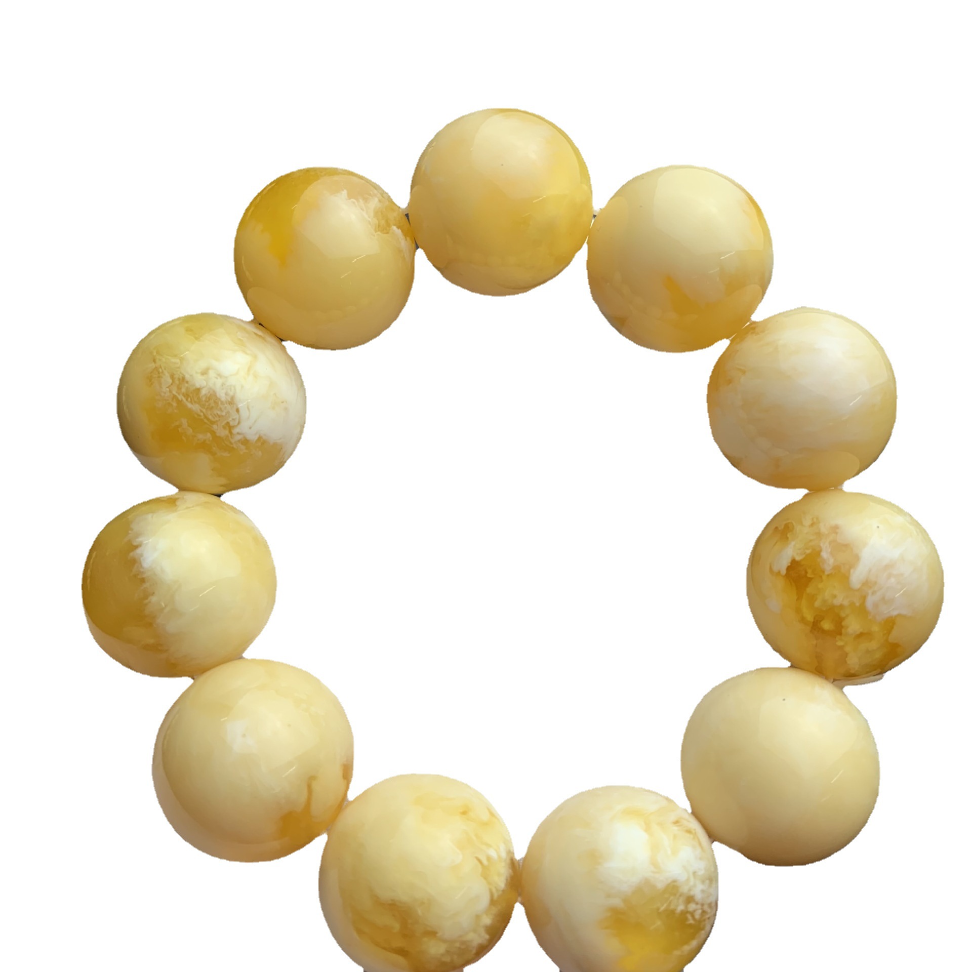 二代精品粉压合成蜜蜡妖孽白花蜜手串直播货源礼品展会批发