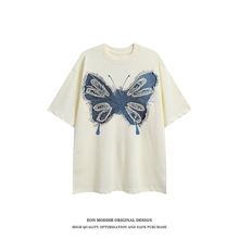 EON女装|2024夏季新款实拍宽松美式复古卡通拼贴休闲短袖T恤