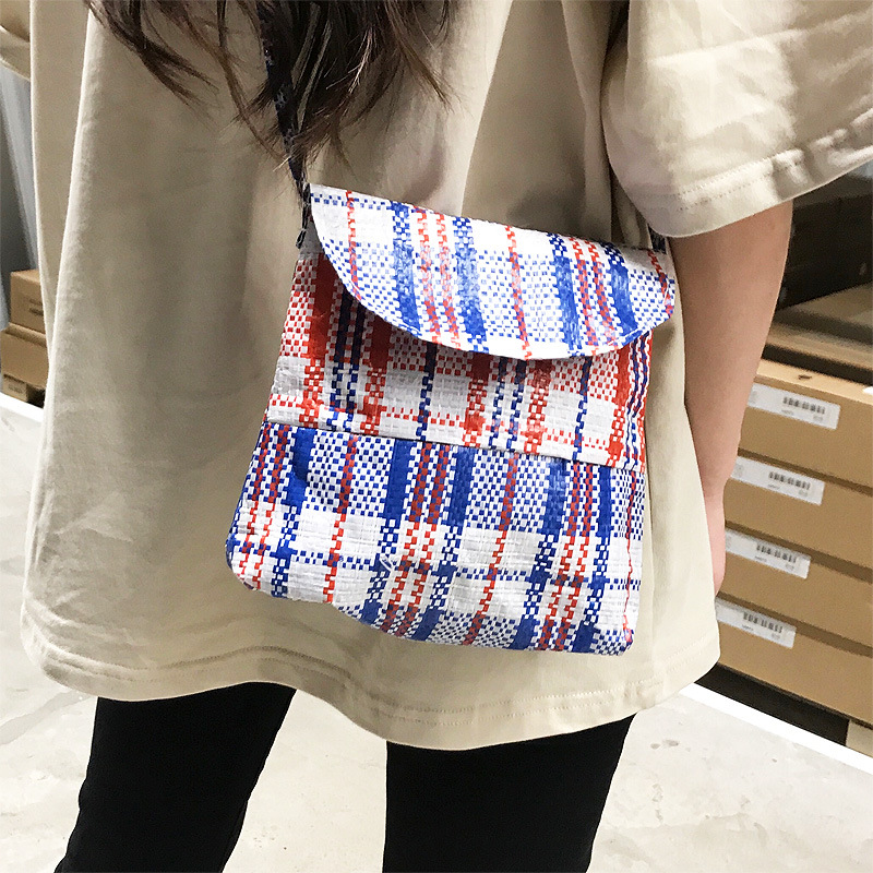 厂家订制新款韩国东大门潮流百搭蛇皮编织袋斜挎包单肩女包蹦迪包