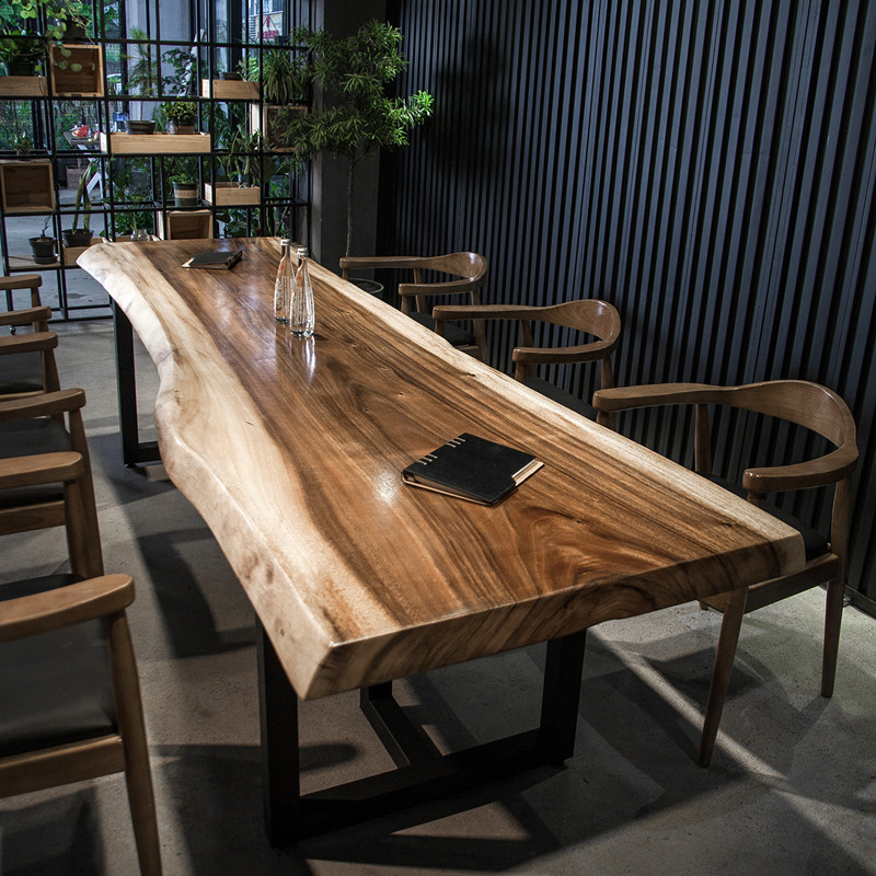 泡茶实木原木胡桃木老板桌