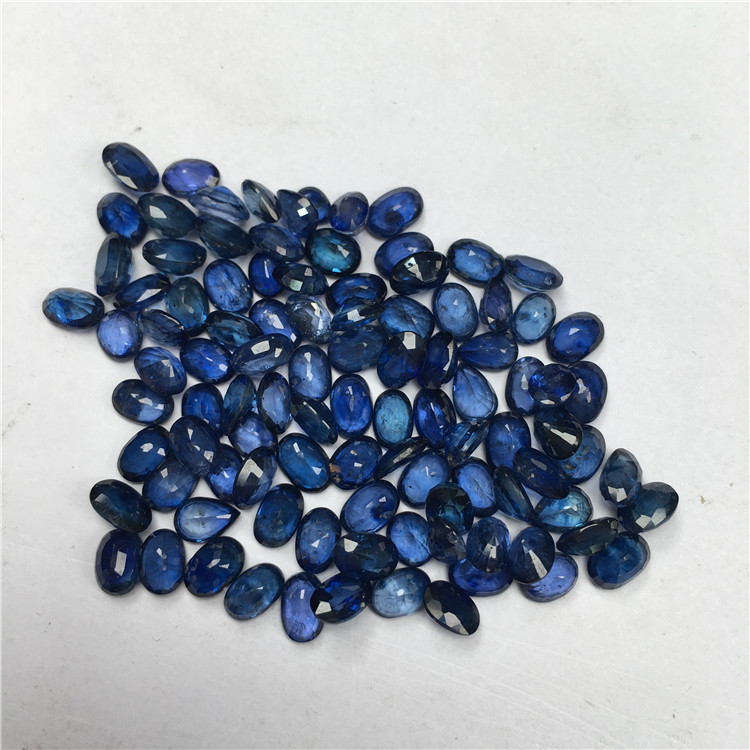 珠宝批发天然非洲蓝宝石戒面裸石椭圆形戒面首饰镶嵌配石