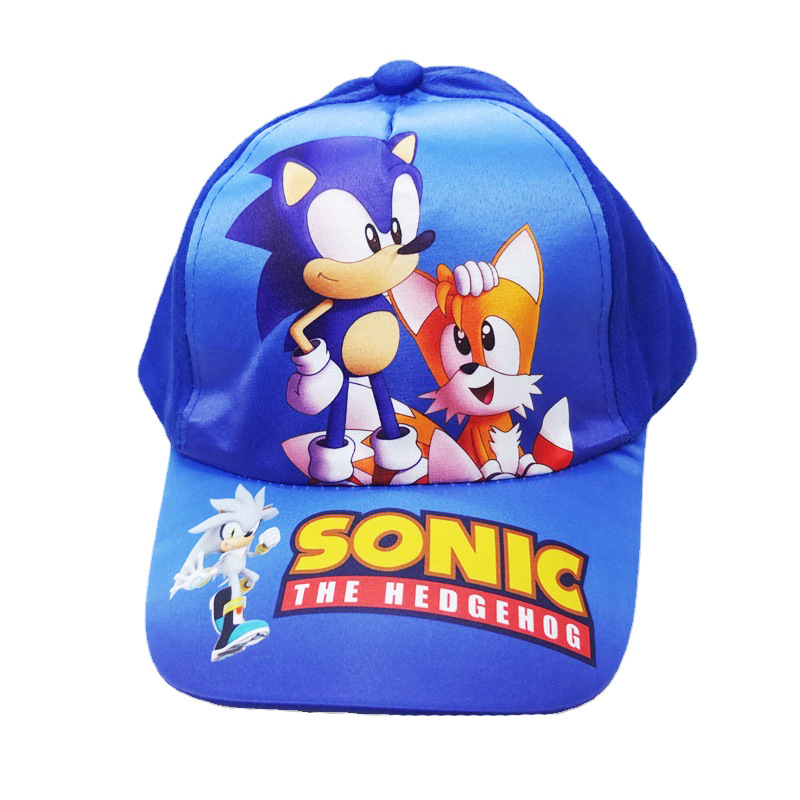 Cross-Border Hedgehog Sonic Children's Baseball Cap Student Anime Cartoon Peaked Cap Sonic the Hedgehog Children's Sun Hat