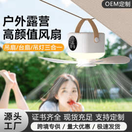 2025新款吊扇可充电户外露营小型便携式学生宿舍床上usb夜灯风扇