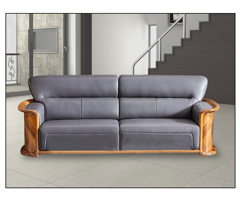 现代简约高档别墅沙发组合真皮沙发头层牛皮客厅大户型乌金木沙发