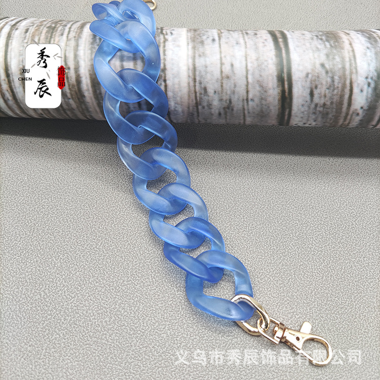 Cross-Border Color Transparent Rubber Rubber Effect Paint Frosted Acrylic-Based Resin Bag Chain Chain Handle Handbag Strap Accessories