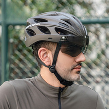自行车头盔公路车骑行头盔带风镜山地车夏季透气男女装备