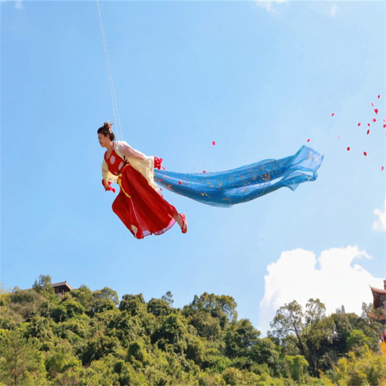 景区吊威亚2021年景区网红打卡项目飞天威亚体验厂家汉服威亚设备