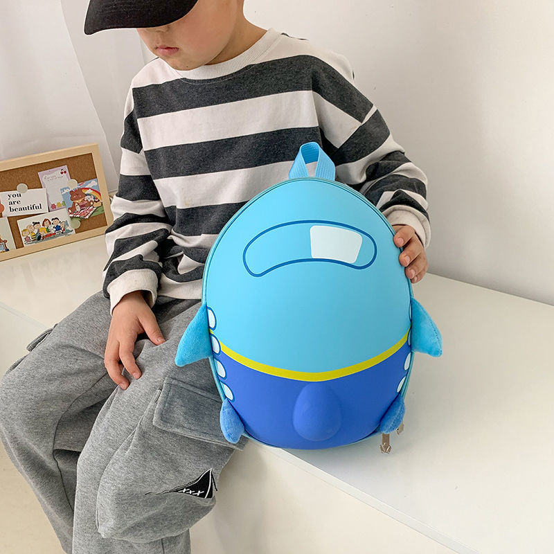 Cute Cartoon Kindergarten Backpack Small Aircraft Backpack Eggshell Bag Training Class Early Education Class Backpack 1-5 Years Old Backpack