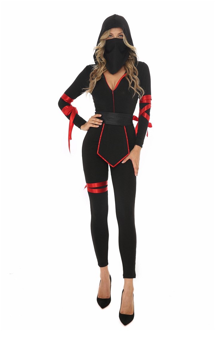 新款cosplay万圣节成人忍者服装演出服蒙面夜行衣武士火影忍者服