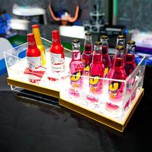 亚克力啤酒框洋酒桶 酒吧冰酒桶发光酒具用品 24支装酒槽发光冰桶