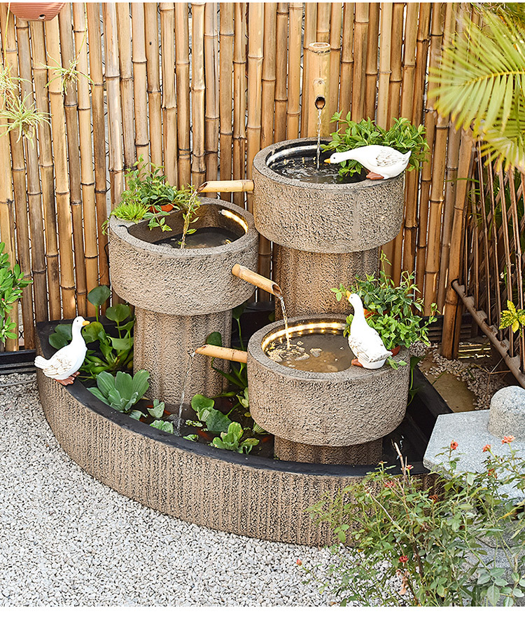 石磨造景景观喷泉摆件循环石来运转阳台鱼池泉韵一件代发