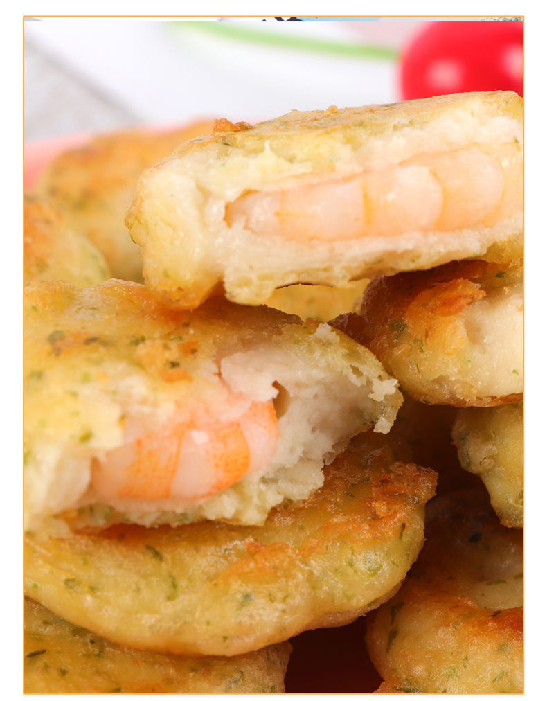 鱼香虾饼饼海苔虾排鲜虾虾仁饼章鱼早餐炸冷冻速食小吃半成品零食