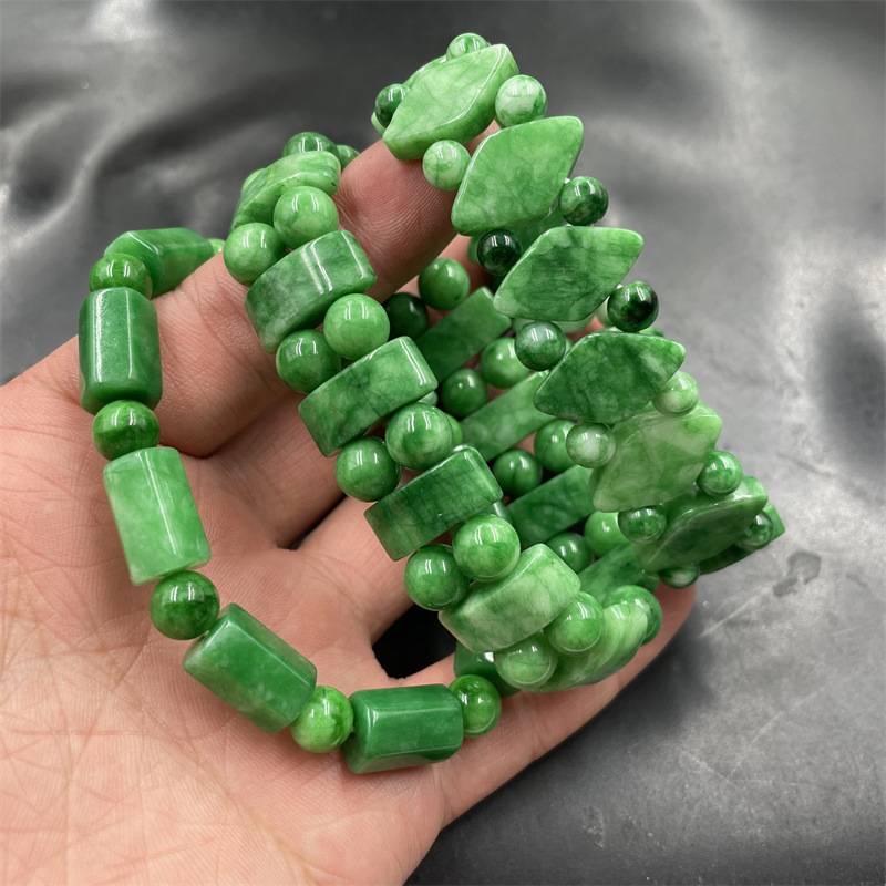 老玉匠 干青铁龙生翠玉手排 筒珠手链 手串 特价-阿里巴巴
