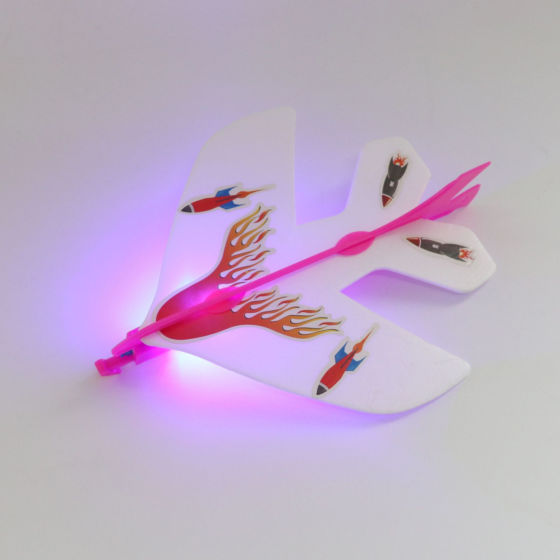 Children's toy Light up ejection aircraft with lights Gyroscopic ejection Glider Light up ejection aircraft foam assembly Specification drawing