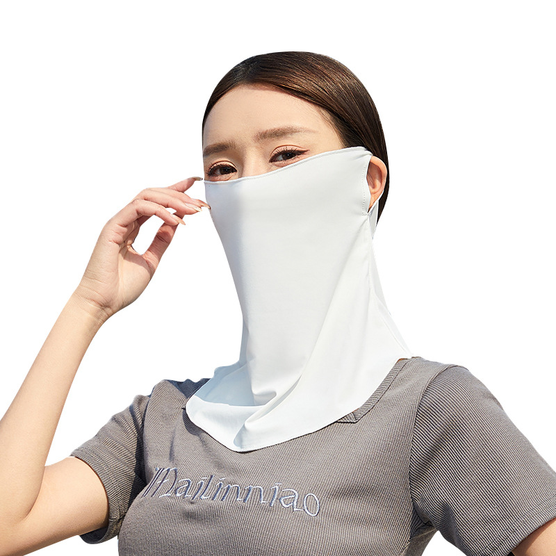 Ice Silk Sun Protection Mask Female Summer Uv Protection Neck Sun Protection Breathable Cycling Sun Protection Veil Face Towel Ear Mask