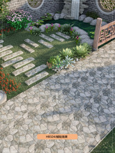 仿鹅卵石瓷砖庭院地铺石加厚文化石12mm青石板仿古砖古堡防滑花园