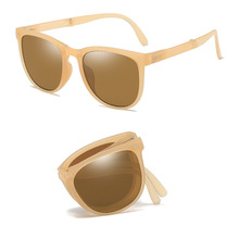 2021年新款TR偏光折叠太阳镜带镜盒装女旅行便携式眼镜圆太阳眼镜