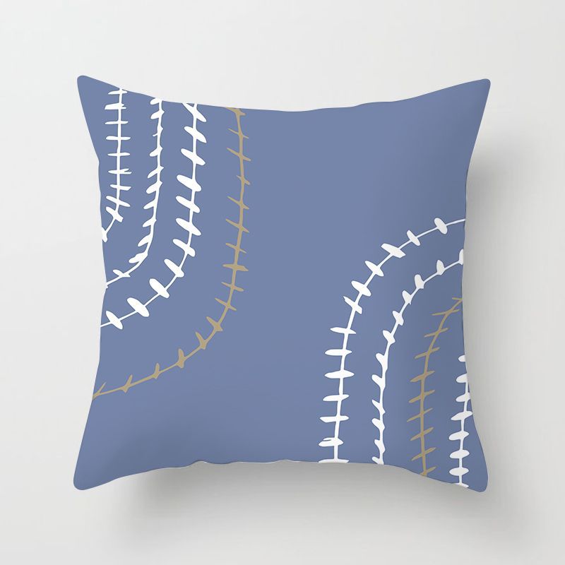 Blue Purple Geometric Nordic Style Pillow Ins Home Decoration B & B Inn Sofa Cushion Bedside Waist Back Cushion