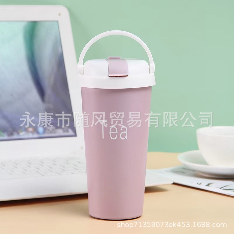 Exclusive for Cross-Border 304 Stainless Steel Cup Good-looking Portable Belt Straw Tumbler Male and Female Students in-Car Thermos