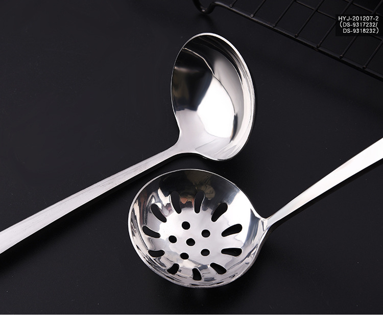 410不锈钢火锅勺漏 家用一体带挂钩长柄汤勺漏勺套装 厨房小用品