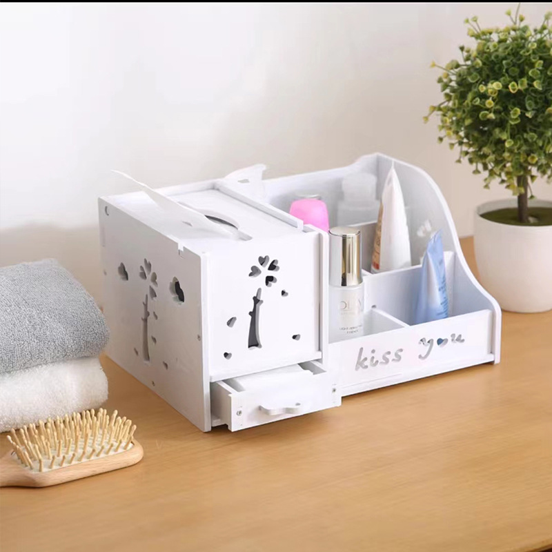 Simple Napkin Box Multifunctional Plastic Removable Tissue Box Household Living Room Coffee Table Desktop Remote Storage Box