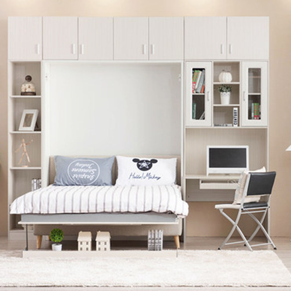 多功能隐形床带衣柜墙床小户型客厅床柜一体书桌隐藏床壁床带沙发