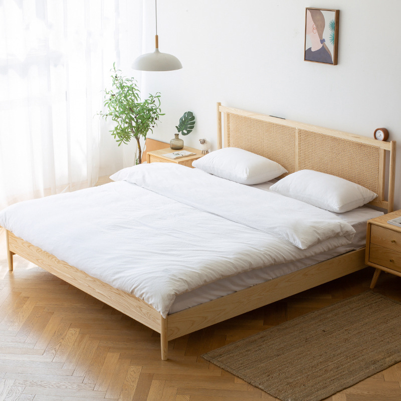 双人床白蜡木色床