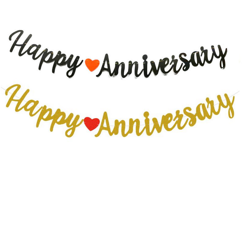 happy anniversary闪光标志横幅周年纪念日婚礼派对仪式装饰-阿里巴巴