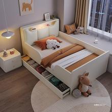 带护栏儿童床男孩房间现代简约1.2米次卧小户型软包1.5北欧儿童床
