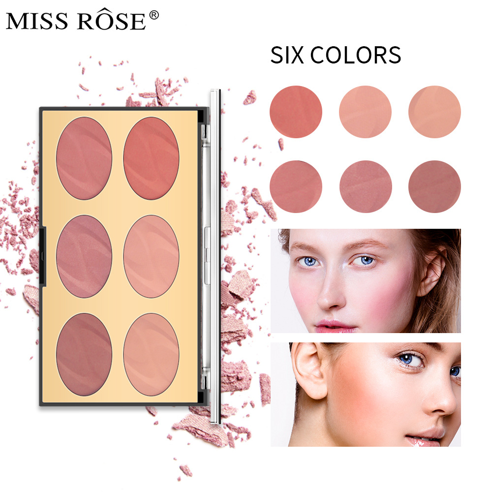 Missrose Multi-Color Blush Repair Matte Blush Wholesale Tipsy Thin and Glittering Gradient Makeup Special Blusher Plate