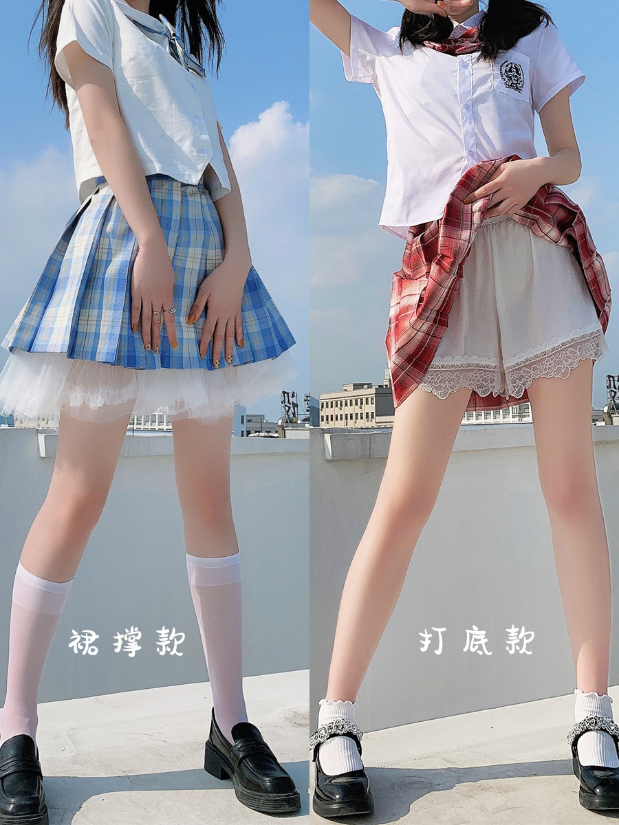 灯笼jk裙撑蕾丝安全南瓜裤女夏薄款可外穿宽松白色防走光打底短裤