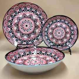 家用陶瓷盘 创意陶瓷艺术盘子 北欧风釉下彩陶瓷盘7寸8寸9寸10寸