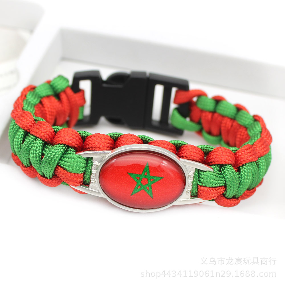 Peru National Flag National Flag Bracelet National Flag Parachute Cord Woven Bracelet Outdoor Life-Saving Bangle Bracelet