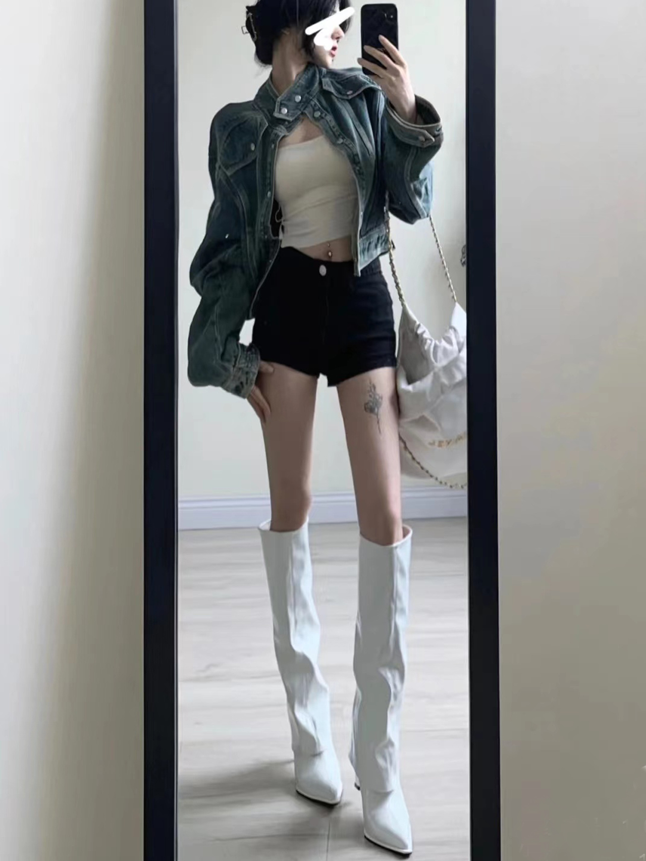 骑士漆皮长靴尖头裤管靴细跟高筒不过膝高跟长筒靴女秋冬-阿里巴巴